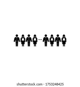 diseño vectorial de distanciamiento social blanco aislado 