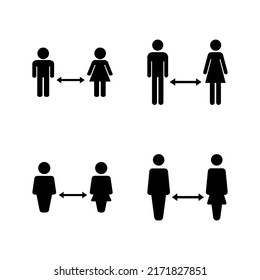 Social distancing vector. social distance sign and symbol. self quarantine sign