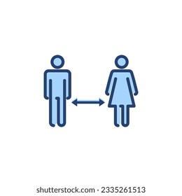 Social distancing vector. social distance sign and symbol. self quarantine sign