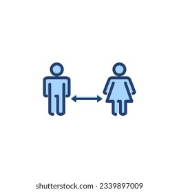 Social distancing vector. social distance sign and symbol. self quarantine sign