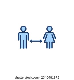 Social distancing vector. social distance sign and symbol. self quarantine sign
