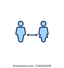 Social distancing vector. social distance sign and symbol. self quarantine sign