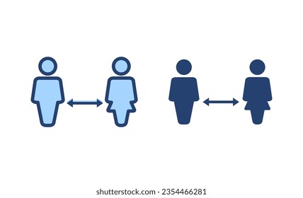 Social distancing vector. social distance sign and symbol. self quarantine sign