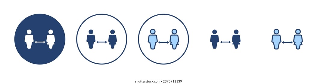 Social distancing vector. social distance sign and symbol. self quarantine sign