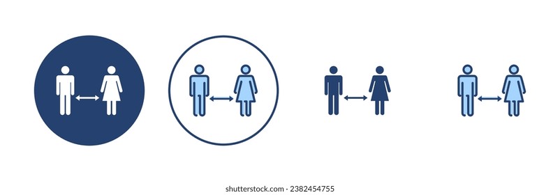 Social distancing vector. social distance sign and symbol. self quarantine sign