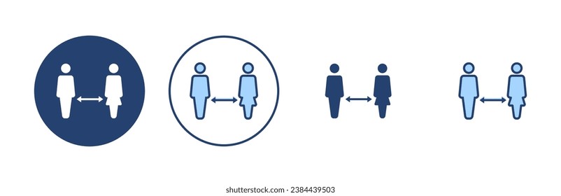 Social distancing vector. social distance sign and symbol. self quarantine sign