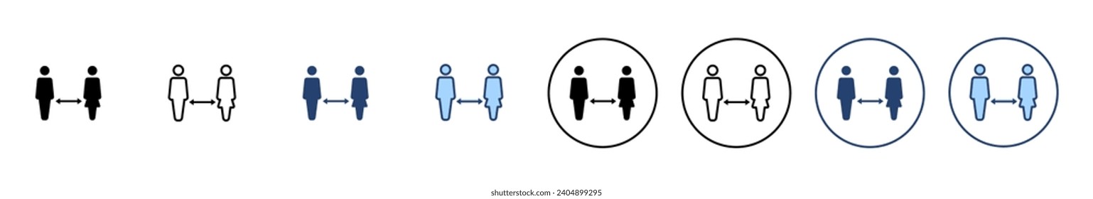 Social distancing vector. social distance sign and symbol. self quarantine sign