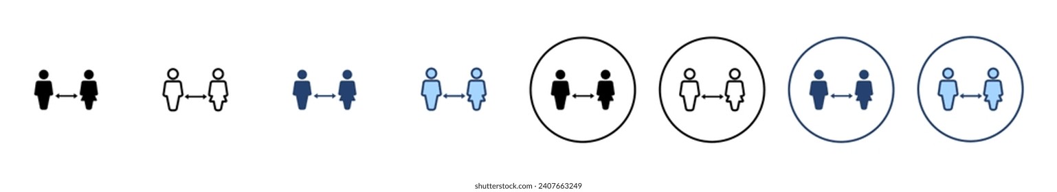 Social distancing vector. social distance sign and symbol. self quarantine sign