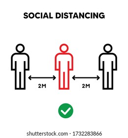 Social Distancing vector human distancing