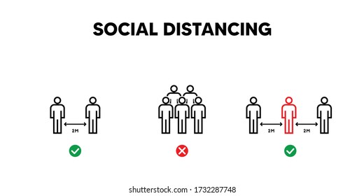Social Distancing vector human distancing