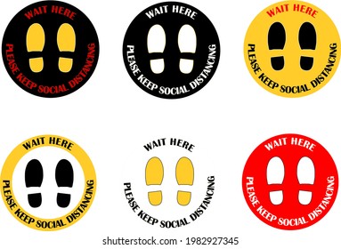 Social distancing vector icon with assorted colors is more classic and attractive for shops and cafes.