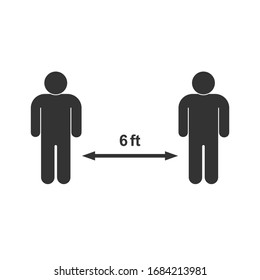 Social distancing vector icon. Coronovirus epidemic protect