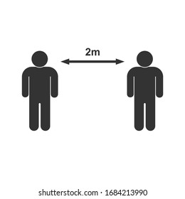 Social distancing vector icon. Coronovirus epidemic protect