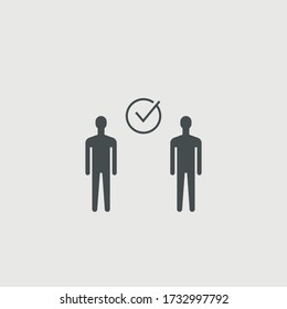 Social distancing vector icon illustration sign