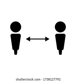Social distancing vector icon. Keep distance in public society people to protect from COVID-19 coronavirus. Vector illustration.
