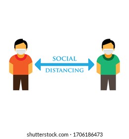 Social Distancing vector illustration. flat icon