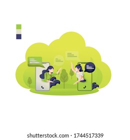 Social distancing vector illustration graphic