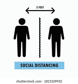 Social distancing  vector with info graphic