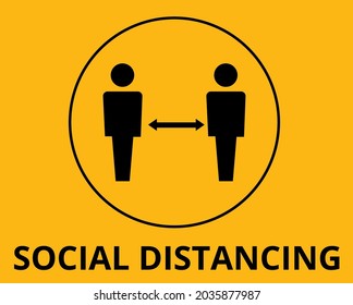 SOCIAL DISTANCING VECTOR ROAD SIGN
