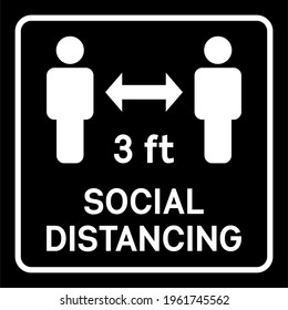 Social distancing warning icon vector.Keep distance.Preventing covid-19,coronavirus.