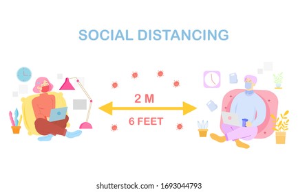 Social Distancing,keep the 2 meter distance.people to avoid spreading coronavirus