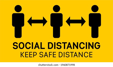 Social Distancing,Keep Safe Distance warning icon, vector illustration,Preventing covid-19	