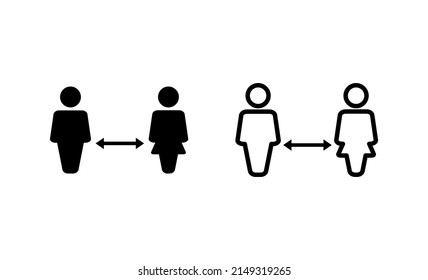 Social distancings vector. social distance sign and symbol. self quarantine sign