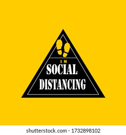 Social distancing,Symbol of Feet  show to keep your distance .