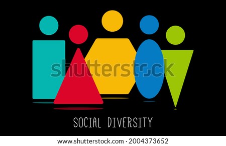 Social diversity, Inclusion and diversity infographic vector set, people vector logo for website