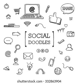 Social doodles set