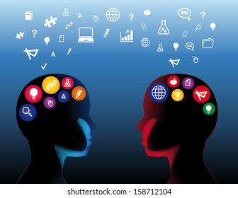 Social education communication concept