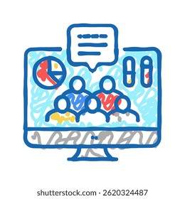 social engagement doodle icon sketch vector. social engagement sign. isolated symbol illustration