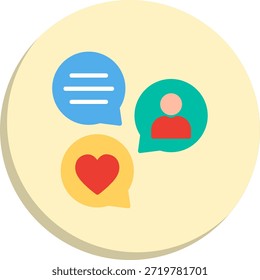 Social Engagement Flat Circle Style Icon