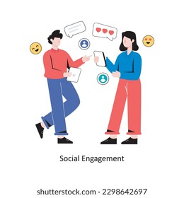 Social Engagement flat style design vector illustration. stock illustration