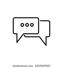 Social engagement line icon,Speech bubbles sign, a linear pattern on a white background.eps