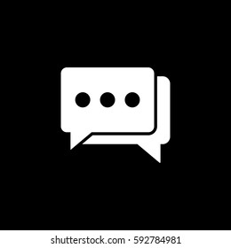 Social engagement solid icon, seo & development, Speech bubbles sign, a filled pattern on a black background, eps 10.