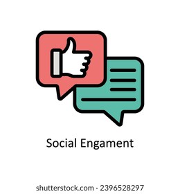 social engagement vector filled outline design  illustration. Business And Management Symbol on White background EPS 10 File