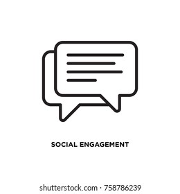 Social Engagement Vector Icon, Speech Bubble Symbol. Modern, Simple Flat Vector Illustration For Web Site Or Mobile App