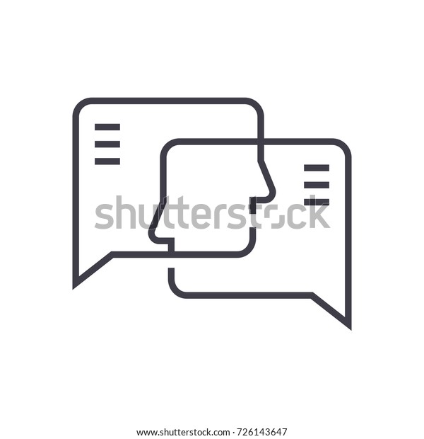 social engagement vector line icon,\
sign, illustration on background, editable\
strokes