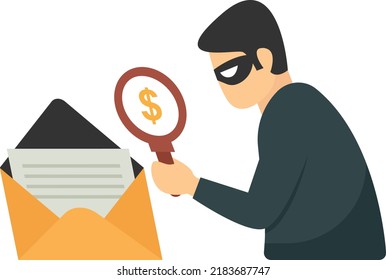 social engineering attack or email scraping vector icon design, White Collar Crime symbol, Computer crime Sign, security breakers stock illustration, Phishing emails or texts Concept