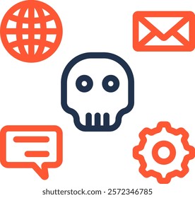 Social Engineering Icon Color Line Vector Illustration