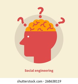 Social Engineering - Isolated Flat Vector Illustration.