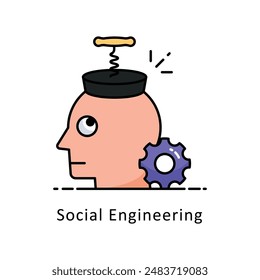 Social Engineering vector   Filled outline Design illustration. Symbol on White background EPS 10 File