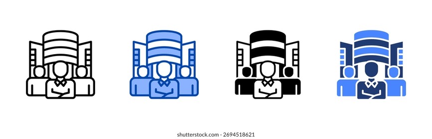 Ícone Social Enterprise definir coleção de vários estilos