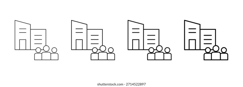 Conjunto De Vetores De Ícones Sociais Empresariais Em Diferentes Estilos De Linha De Traçado
