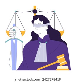 Social equity and fair justice. Impartial law and order. Civil society, community engagement for better future and equal opportunities. Flat vector illustration