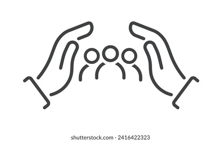 Social equity icon, help or support employee, family - icon, vector.