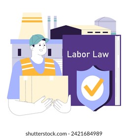 Social equity. Labor rights in the industrial sector. Civil society and community engagement for better future and equal opportunities. Diversity and inclusion. Flat vector illustration