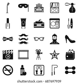 Social events icons set. Simple set of 25 social events vector icons for web isolated on white background