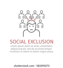 Social Exclusion. Vector Icon For Web Graphic.